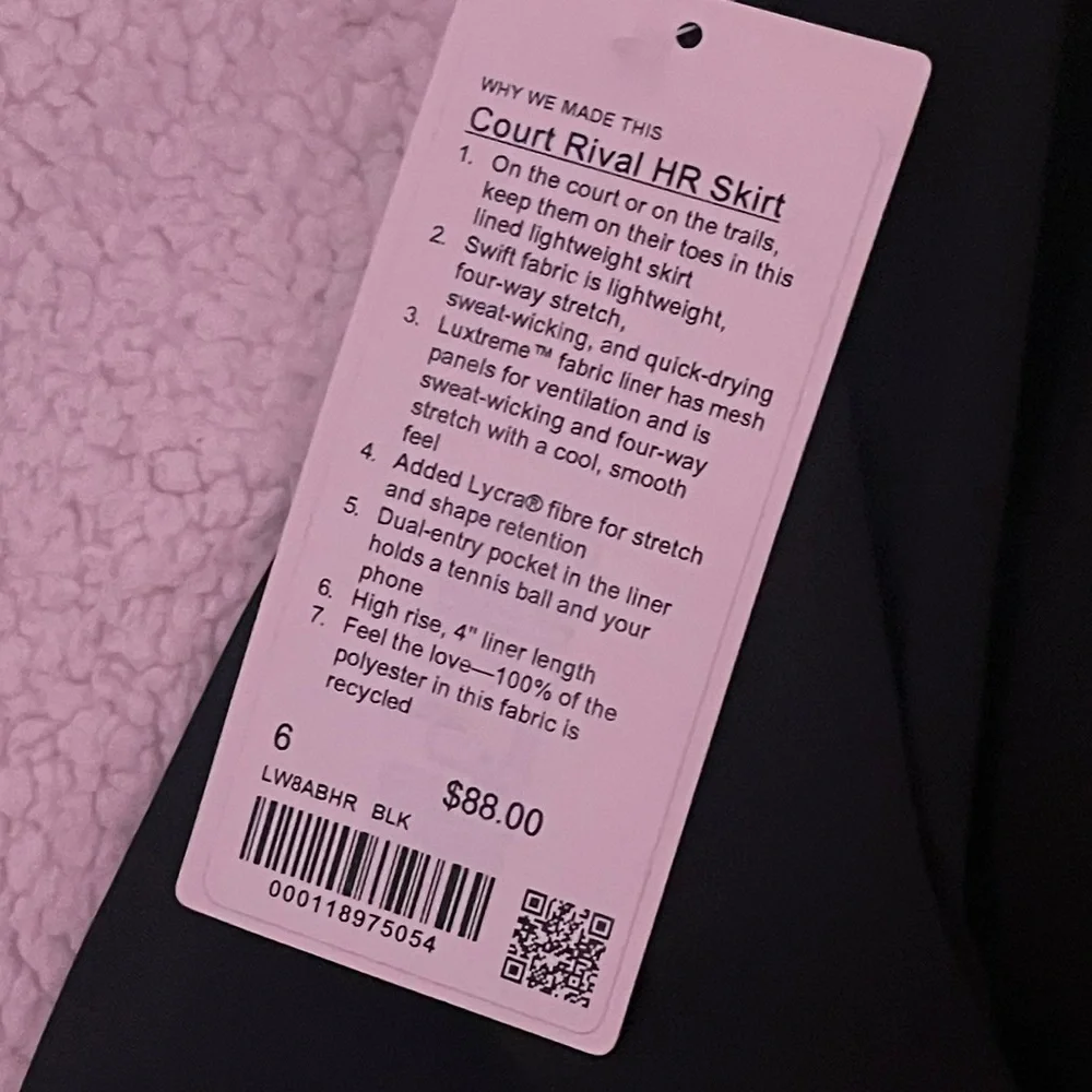 Lululemon Court Rival HR Skirt
BRAND NEW *NEVER WORN
Size 6 - Picture 5 of 5